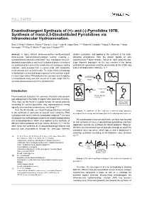 FULL PAPER Enantiodivergent Synthesis of (+)- and (-)-Pyrrolidine