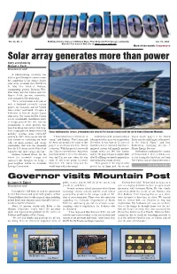 Solar Array Generates More Than Power Story and Photo by Michael J