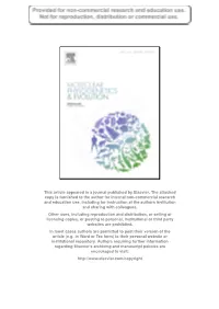 This Article Appeared in a Journal Published by Elsevier. the Attached