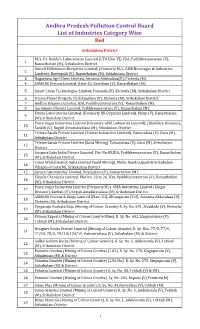 Andhra Pradesh Pollution Control Board List of Industries Category Wise Red