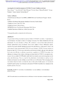 Assessing the Level and Determinants of COVID-19 Vaccine Confidence In