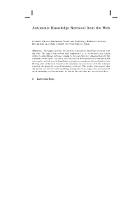 Automatic Knowledge Retrieval from the Web