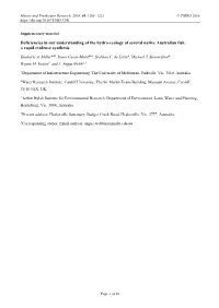 Deficiencies in Our Understanding of the Hydro-Ecology of Several Native Australian Fish: a Rapid Evidence Synthesis