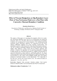 Effect of Viscous Dissipation on Slip Boundary Layer Flow of Non-Newtonian Fluid Over a Flat Plate with Convective Thermal Boundary Condition