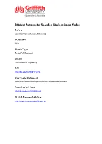 Efficient Antennas for Wearable Wireless Sensor Nodes
