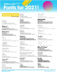 Fonts for 2021!