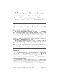 Fundamental Groups and Finite Sheeted Coverings$