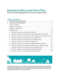 Horseshoe Bay Local Area Plan: Phase 3 Transcript