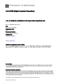 J. B. S. Haldane's Contribution to the Bayes Factor Hypothesis Test