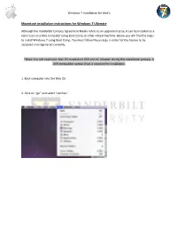 Macintosh Installation Instructions for Windows 7 Ultimate