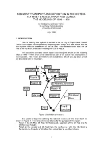 Sediment Transport and Deposition in the Ok Tedi- Fly River System, Papua New Guinea: the Modeling of 1998 - 1999