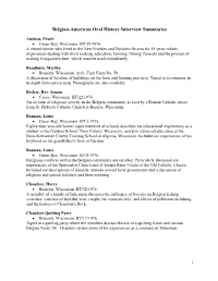 Belgian-American Oral History Interview Summaries