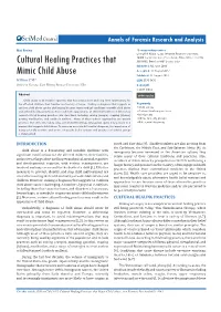 Cultural Healing Practices That Mimic Child Abuse