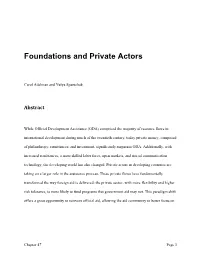 Foundations and Private Actors