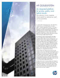 HP Cloudsystem Solution Brief