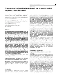 Programmed Cell Death Eliminates All but One Embryo in a Polyembryonic Plant Seed