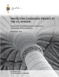 Protecting Canadians' Privacy at the U.S. Border