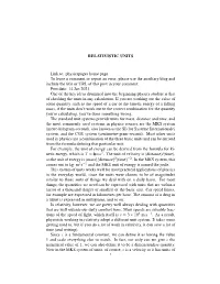 RELATIVISTIC UNITS Link To