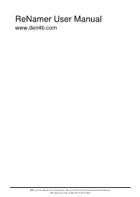 Renamer User Manual