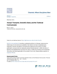 Aesop's Trumpeter, Aristotle's Orator, and the Technical Communicator