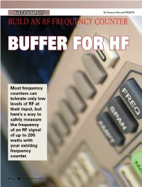 Build an Rf Frequency Counter Buffer for Hf