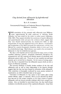 Clay Derived from Sillimanite by Hydrothermal Alteration by A