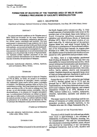 Formation of Sulfates at the Thiaphes Area of Milos Island: Possible Precursors of Kaolinite Mineralization Akts E. Kelepertsis