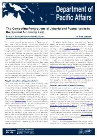In Brief 2020/24 the Competing Perceptions of Jakarta and Papua