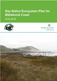 Key Native Ecosystem Plan for Mātaikonā Coast 2016-2019