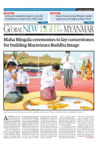 Maha Mingala Ceremonies to Lay Cornerstones for Building Maravizara Buddha Image