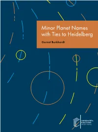 Minor Planets Names with Ties to Heidelberg