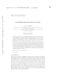 Parametrizations for Tests of Gravity Is Given in Sec