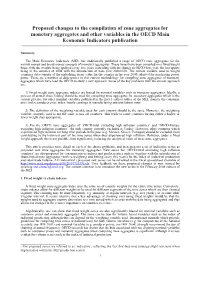 Proposed Changes to the Compilation of Zone Aggregates for Monetary Aggregates and Other Variables in the OECD Main Economic Indicators Publication