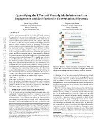 Quantifying the Effects of Prosody Modulation on User Engagement