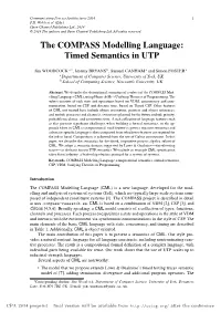 The COMPASS Modelling Language: Timed Semantics in UTP