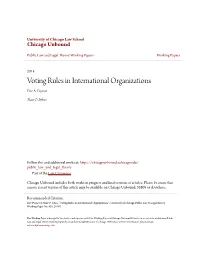 Voting Rules in International Organizations Eric A