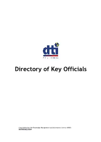 DTI Directory of Key Officials As of 28 February