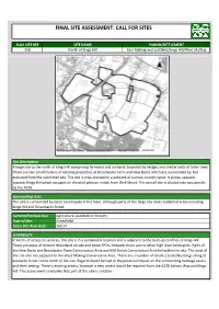 Final Site Assessment: Call for Sites