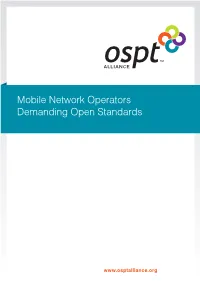 Mobile Network Operators Demanding Open Standards