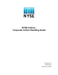 NYSE Indices - Corporate Action Handling Guide
