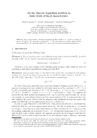 On the Discrete Logarithm Problem in Finite Fields of Fixed Characteristic