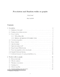 Percolation and Random Walks on Graphs