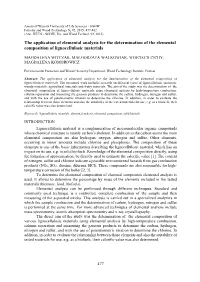 The Application of Elemental Analysis for the Determination of the Elemental 2013: Analysis of the Influence of Cutting Parameters on Surface Roughness