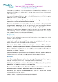 Thoracic Spine Pain) General Information Leaflet