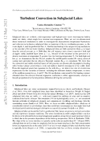 Turbulent Convection in Subglacial Lakes