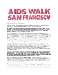 Aids Walk Statement