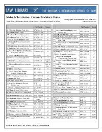 Current Statutory Codes Bibliographic & Informational Series Guide No