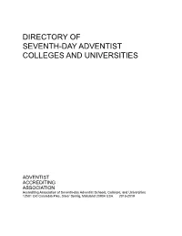 Directory of Seventh-Day Adventist Colleges and Universities