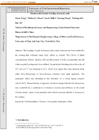 Gold Dissolution in Acid Thiourea-Thiocyanate Solutions Using Ferric As Oxidant