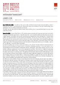 James Cox Interview Transcript